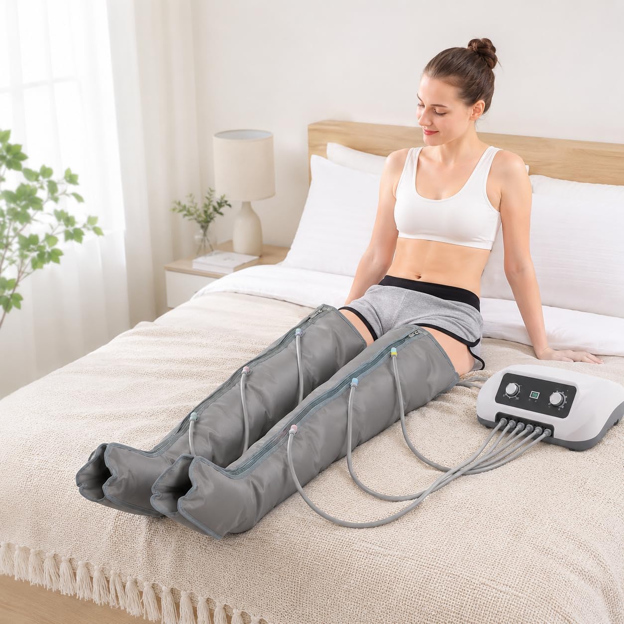 Masajeador eléctrico de compresión de aire para piernas con temporizador