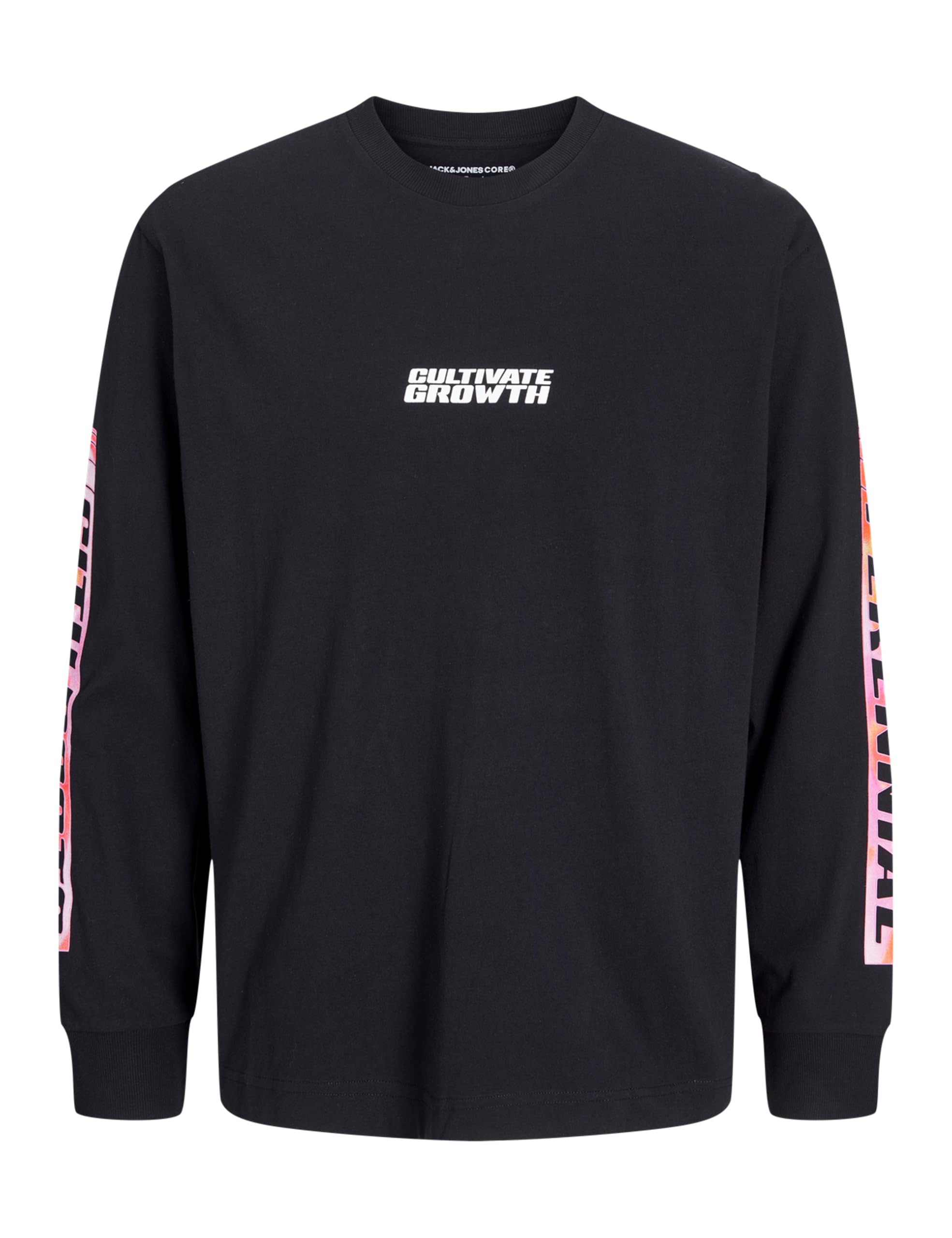 Jack & Jones Jcointerlude Floral Tee LS Crew Neck, Black, XS