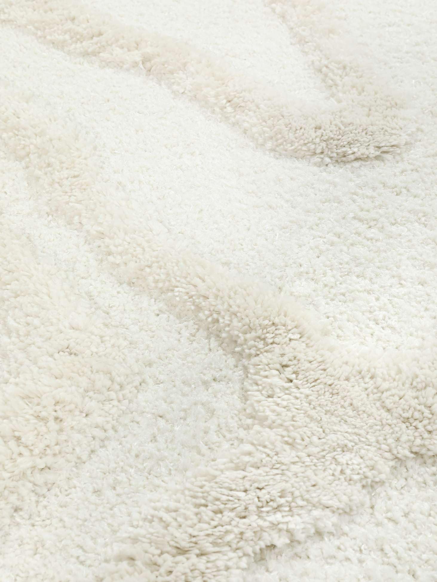 RugVista Ginori Alfombra, Ø 160 cm, Off Blanco | Modernas, Redondo, Pelo lungo, Limpieza en seco, Oeko-Tex 100
