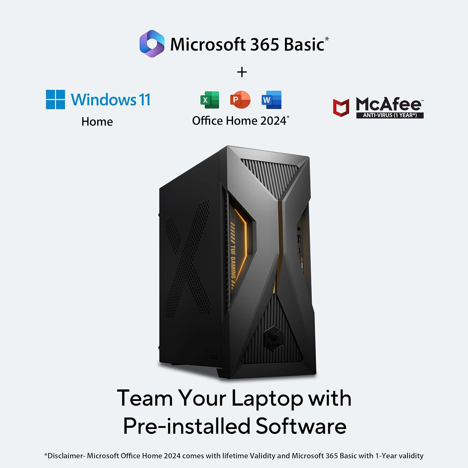 ASUS T500,13th Gen,Intel Core i5-13420H,Gaming Tower(RTX 3050-6GB/16GB RAM/1TB SSD/Windows 11/M365 Basic (1Year)*/Office Home 2024/with Gaming RGB Keyboard & Mouse(USB)/ Gray/5.9 Kg)T500MV-13420H022WS 51 71anDkzCrfL. SL1500