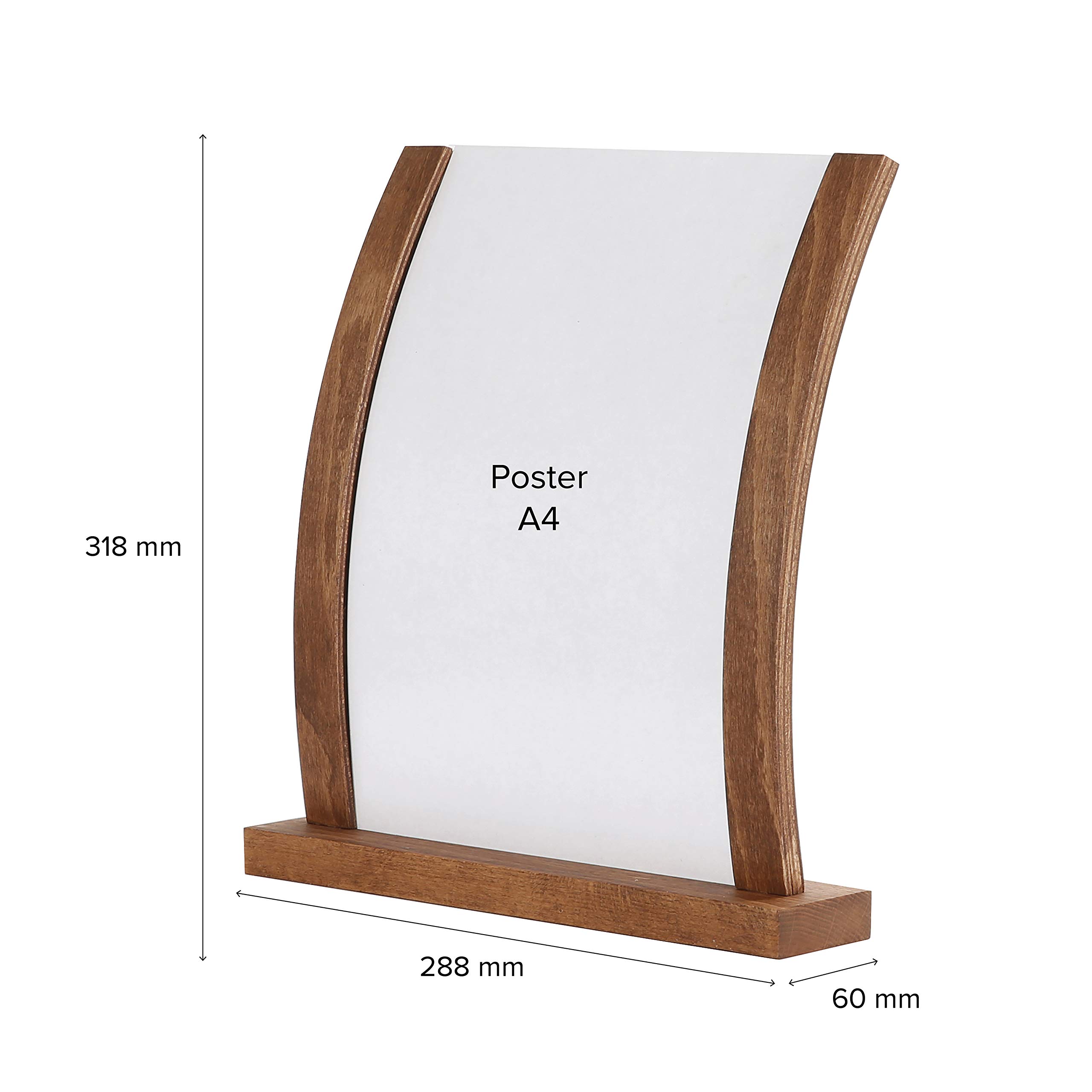 Porte Affiche A5 Support Acrylique A5 Sur Base Bois - Présentoir Table Double Face Pour Menus Et Flyers - Lot De 2 Accessoire Commerce