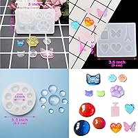 Vista 6 de EuTengHao 132Pcs Animal Silicone Molds DIY Resin Casting Kit Contains 4 Bears 3D Bear Rabbit Cat Paw Mold Necklace Pendant Time Gem Eiffel Tower