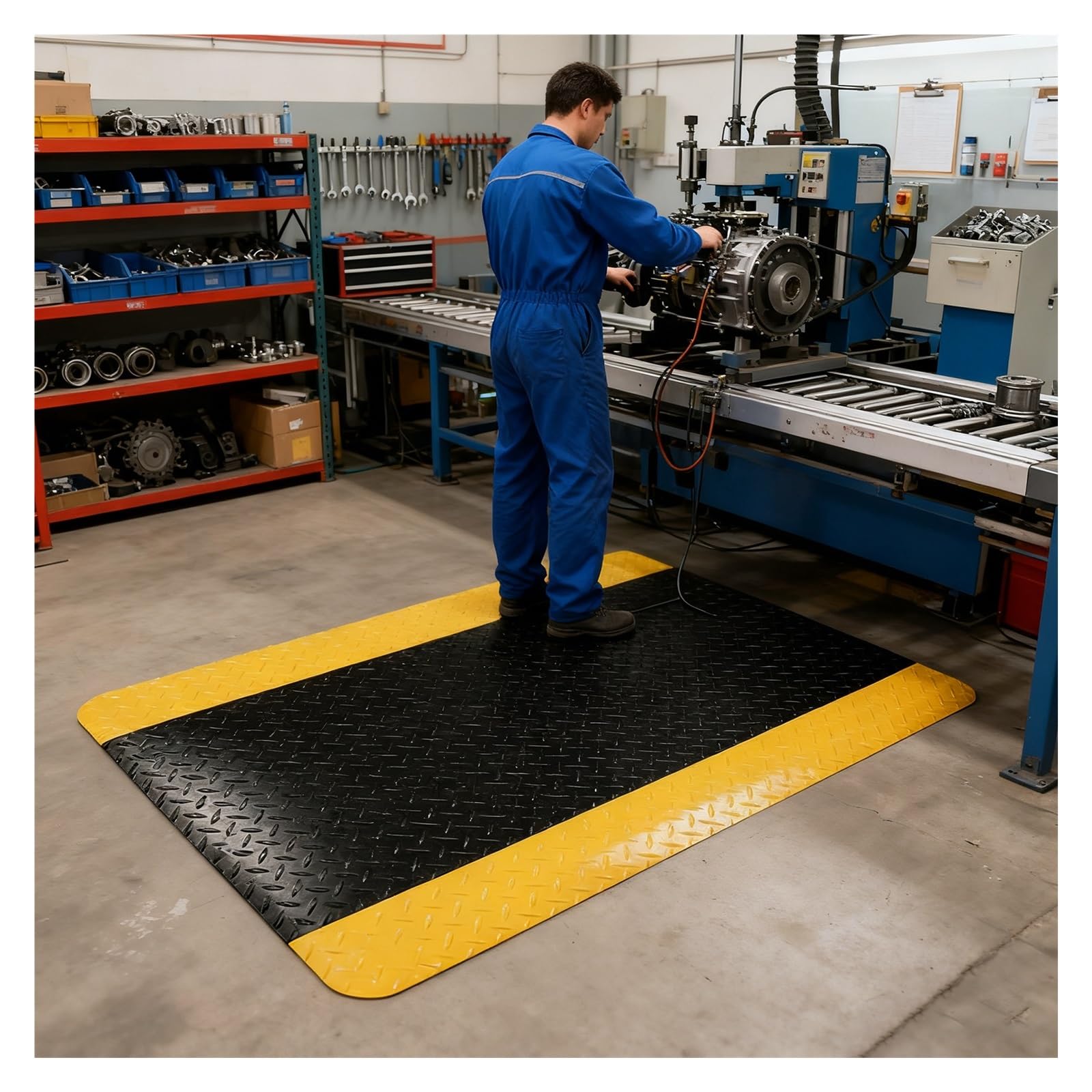 Tapis anti-fatigue grand rouleau ergonomique pour bureau et cuisine