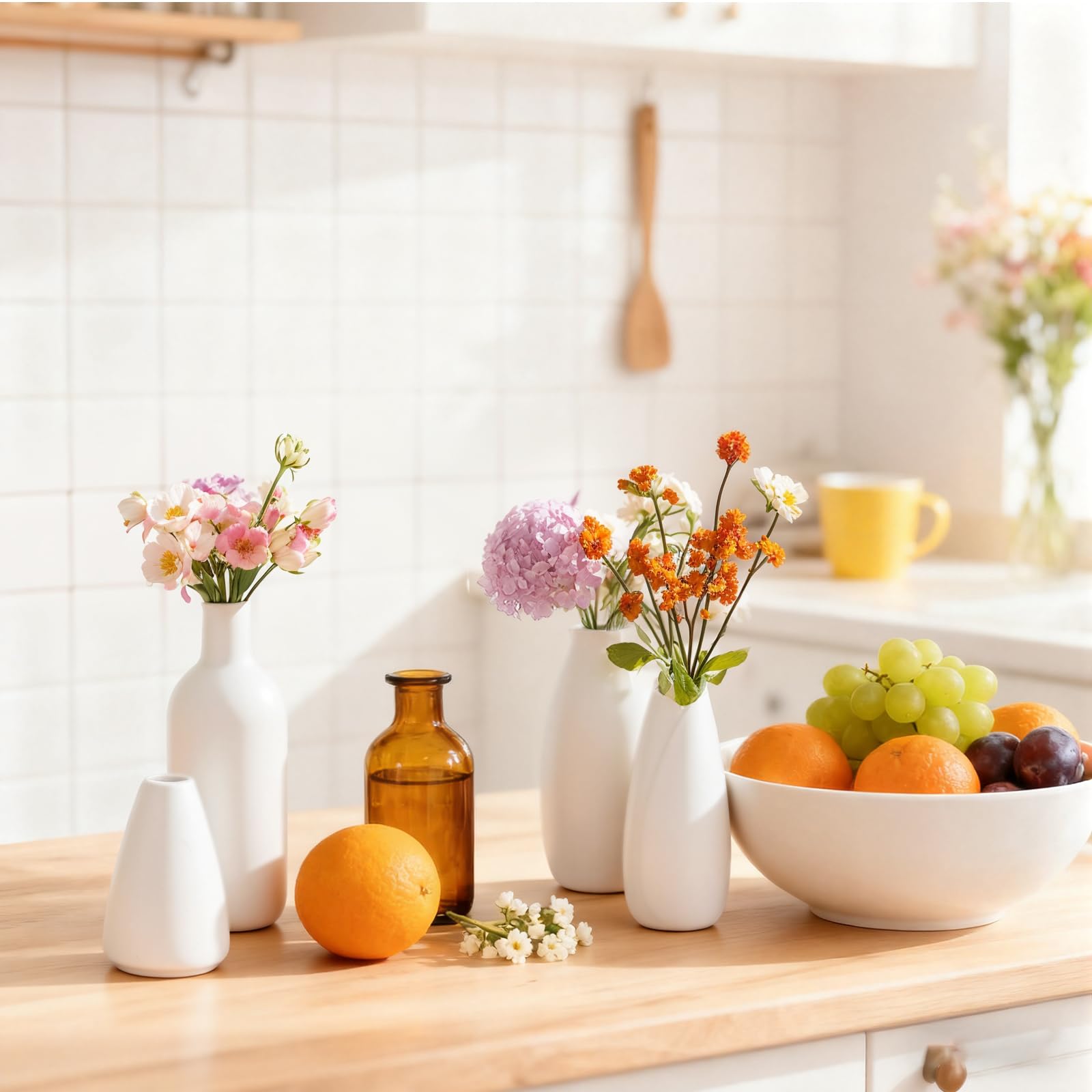 Set di 16 vasi in ceramica bianca, moderni vasi da fiori bohémien, per decorazioni domestiche, piccoli vasi per pittura fai da te, centrotavola per feste, matrimoni, erba della pampa