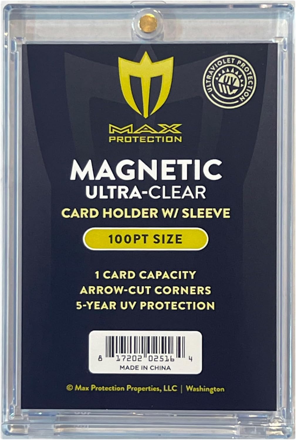 Max Protection Magnetic Card Holder for Sleeved Cards – 25-Pack 130pt Ultra-Clear Cases – Hard Plastic Card Sleeves Holders, UV Protector Case - Fits Standard Sports Baseball Trading Cards