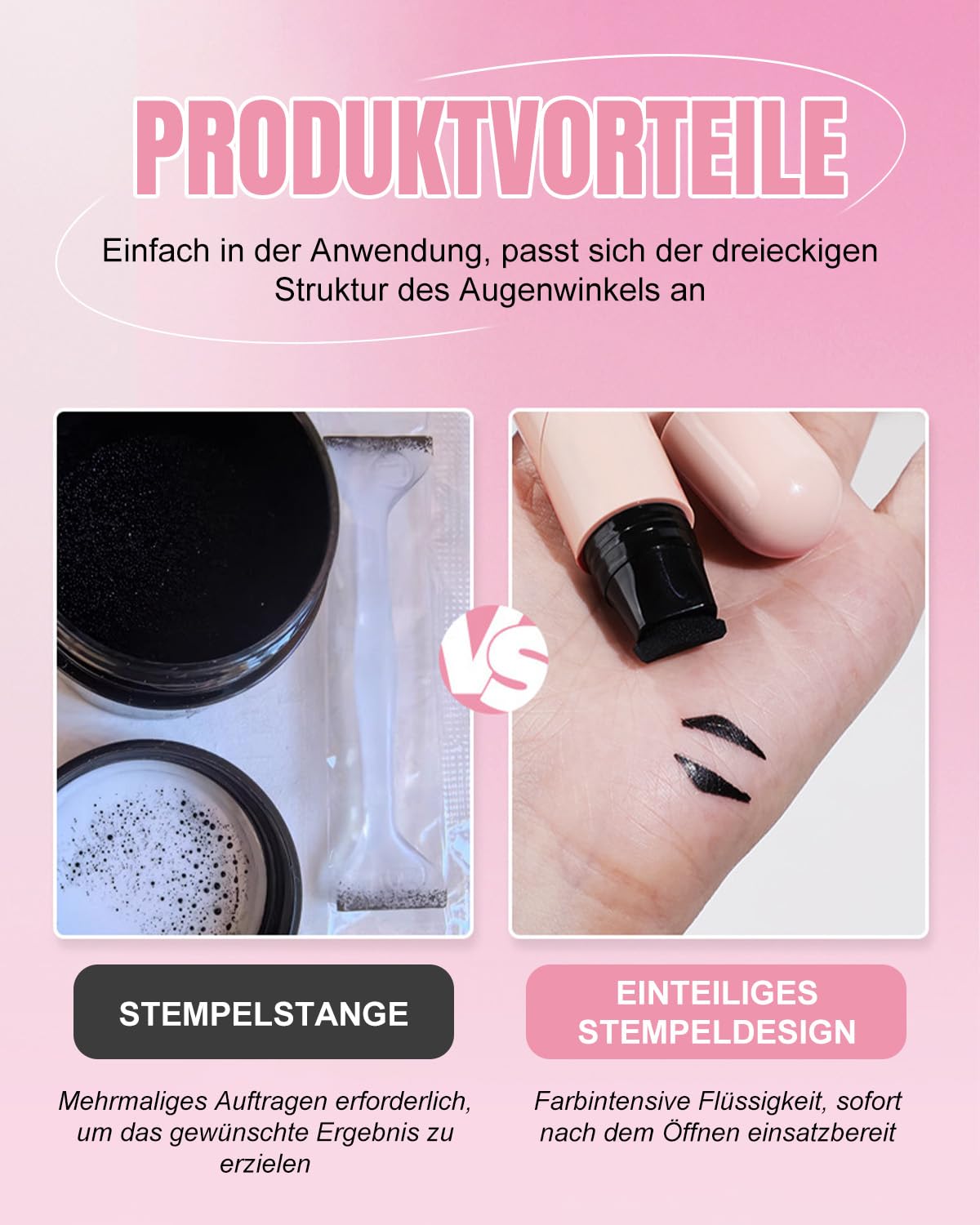 Stempel do eyelinera, wodoodporny, odporny na pot i szybkoschnący, naturalny i długotrwały, jednoprzyciskowy makijaż oczu na imprezę i w podróży