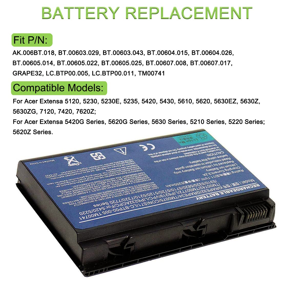 Acer Travelmate TMP216-51-TCO Batteria KT.0030B.004 - Foto 5