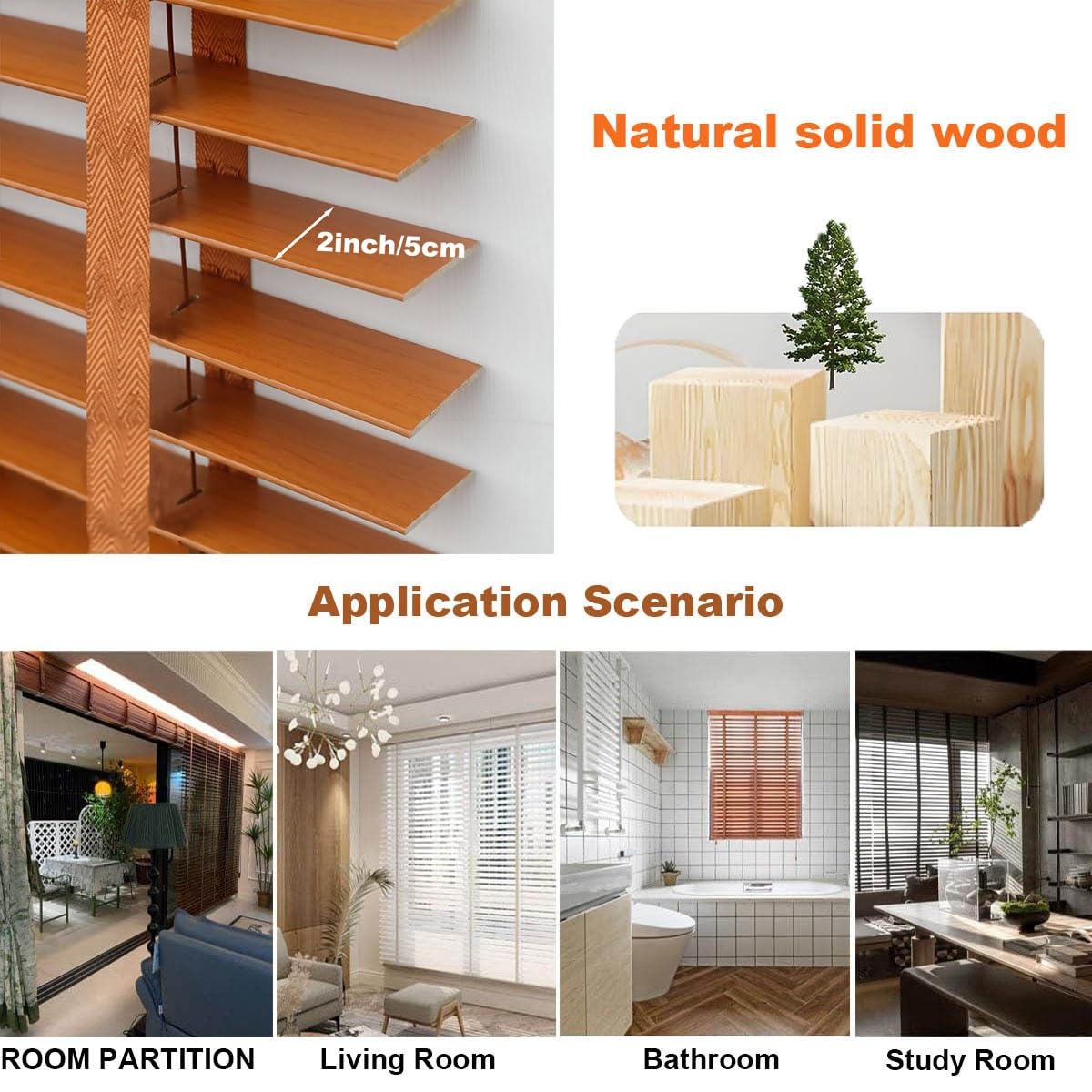 Persianas Venecianas De Madera Persianas Horizontales De Interior, Tamaños Personalizables 45cm 60cm 80cm 100cm 120cm 150cm Estores De Parasol para Cocina/Oficina/baño(Vino Tinto)