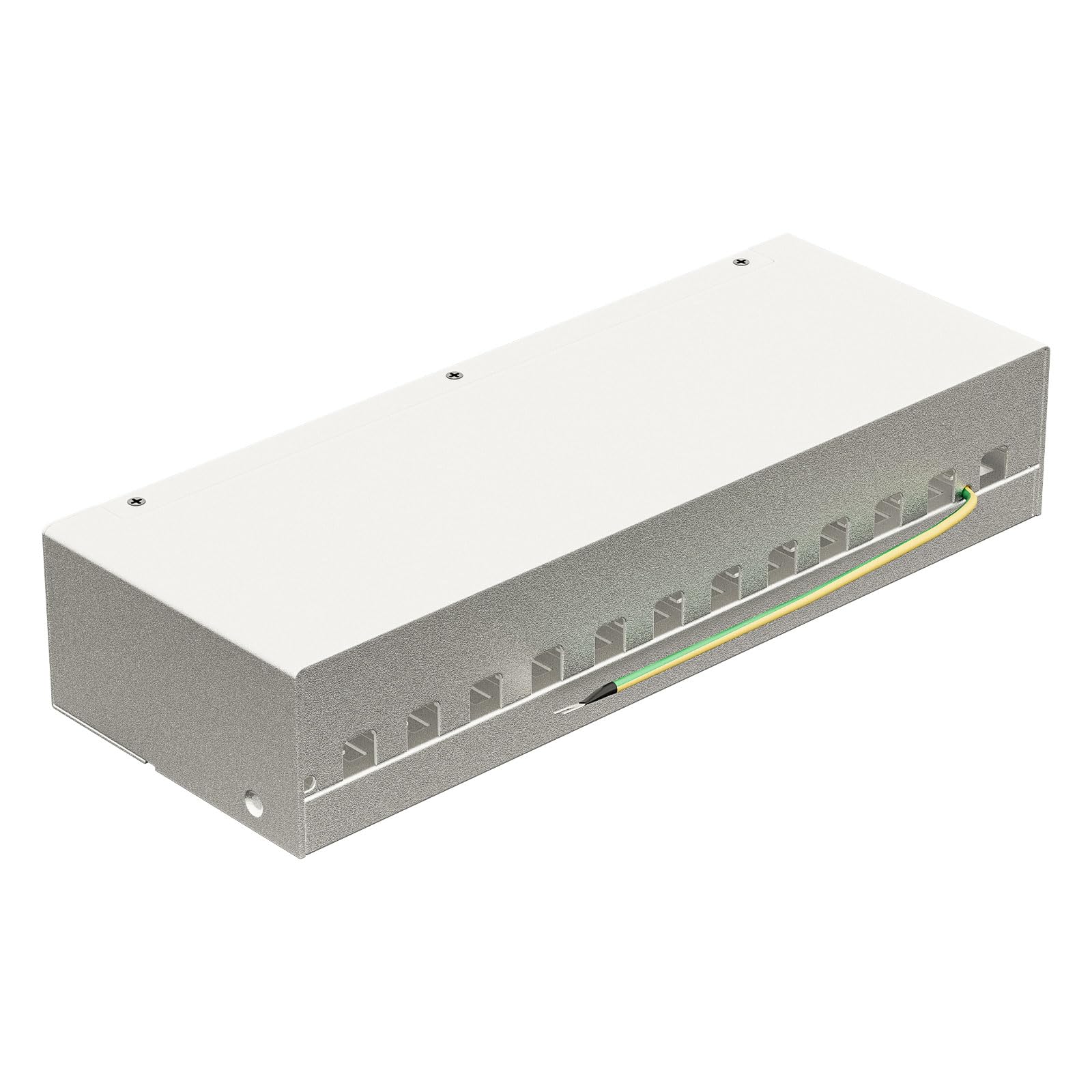 FGB Pannello patch CAT7 a 12 porte con 12 moduli jack Keystone CAT.7 RJ45 | 10 Gbps, pannello di distribuzione STP per rete LAN DSL, compatibile CAT6, CAT6a, CAT7, CAT8, cavo di rete