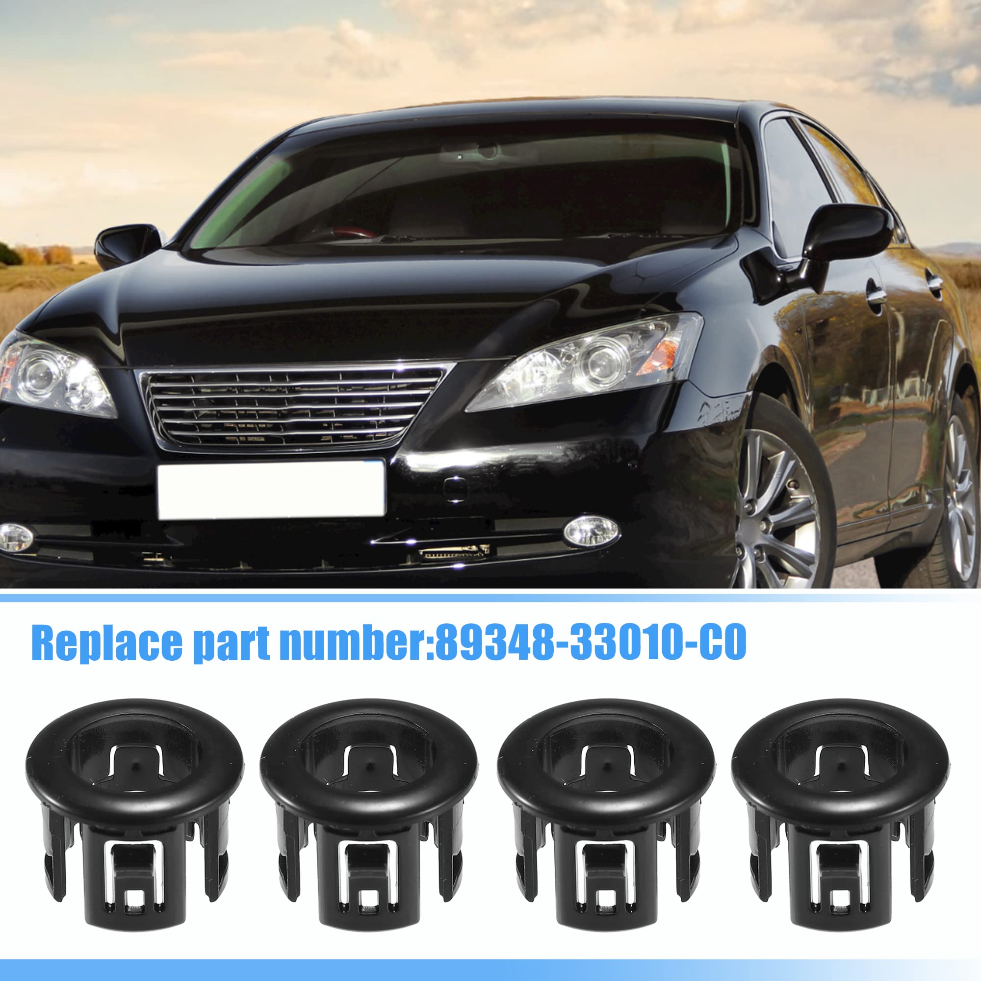 X AUTOHAUX 4 Pcs Rear Bumper Backup Parking Aid Retainer Brackets for Lexus ES350 2007-2012 for Lexus HS250H 2010-2011 No.8934833010 Parking Assist Sensor Bezels