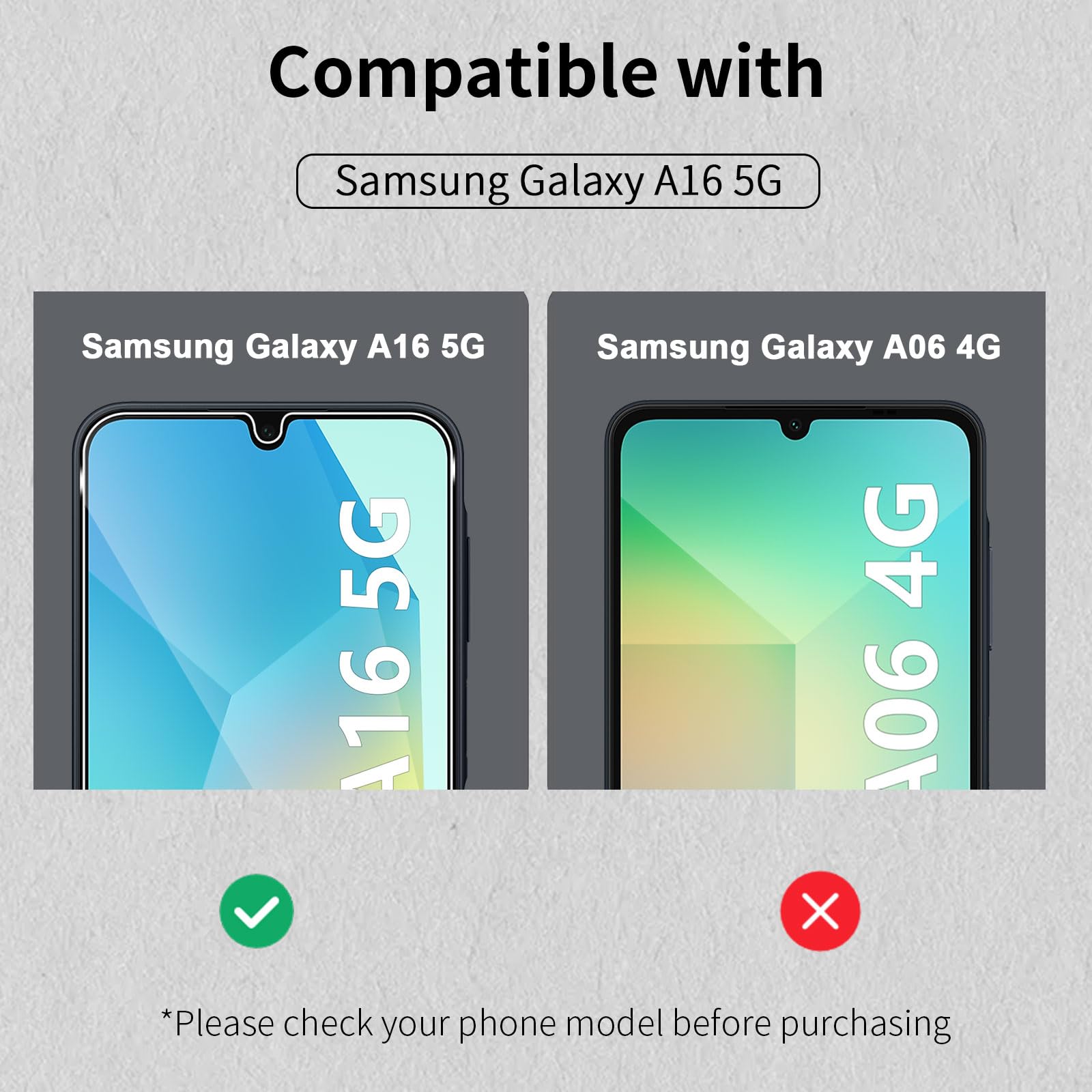 HidWee Vetro temperato Compatibile con Samsung Galaxy A26 5G/A16 4G/5G/A17 4G/5G, 3 Pezzi Pellicola Protettiva, 9H Durezza Anti Graffio, HD Senza Bolle Schermo Vetro Pellicola Protettiva