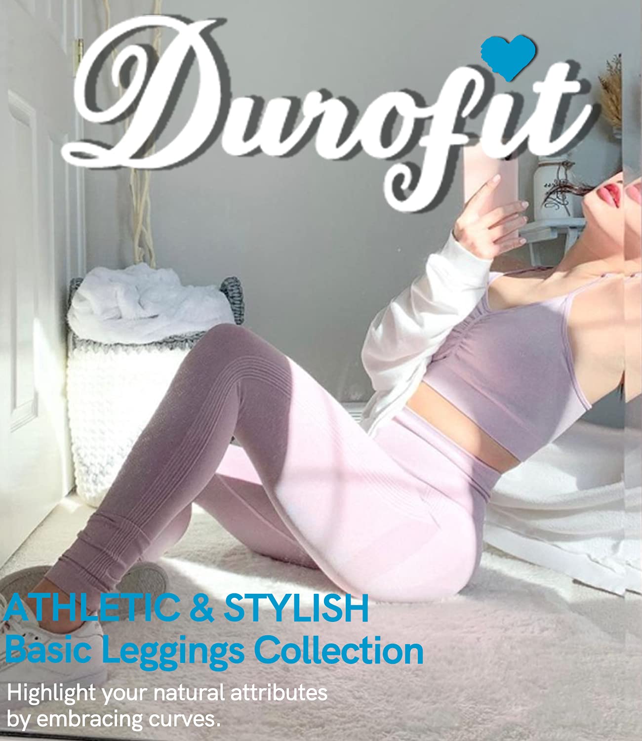 DUROFIT Leggins Donna Push up Leggings Sportivi Vita Alta Anticellulite Pantaloni Palestra per Fitness Yoga Pant