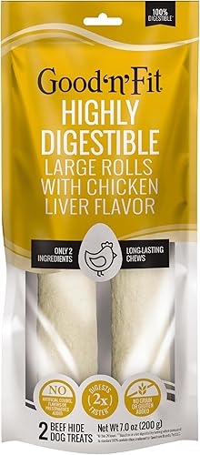 Vista 29 de GOOD 'N' FUN Rollos pequeños hechos con venado real, 10 unidades, cuero crudo altamente digerible para perros, multicolor, número de modelo: P-94431