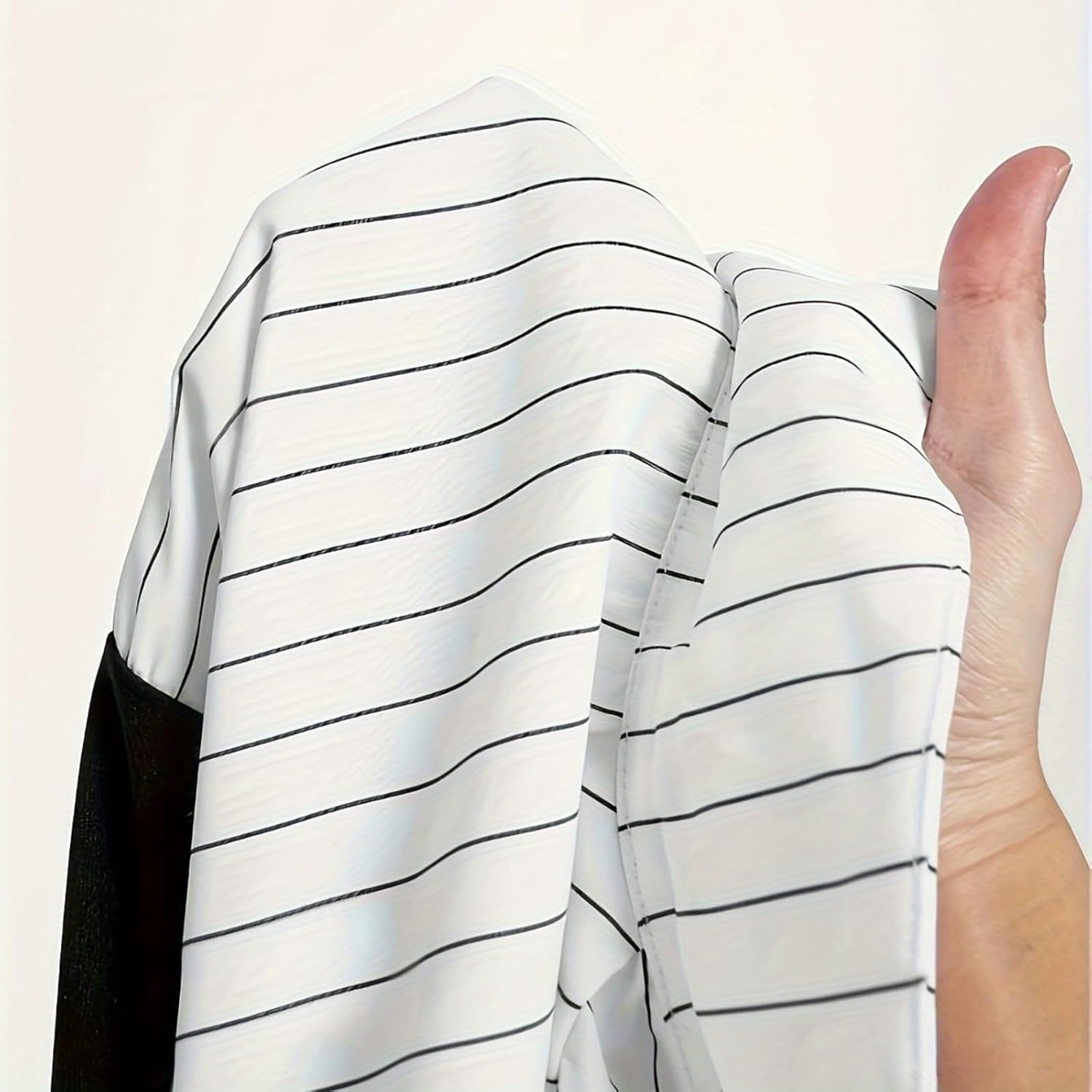 Women's Striped Lantern Long Sleeve Split Hem 2 in 1 Shirt Color Block V Neck Casual Pullover Shirt