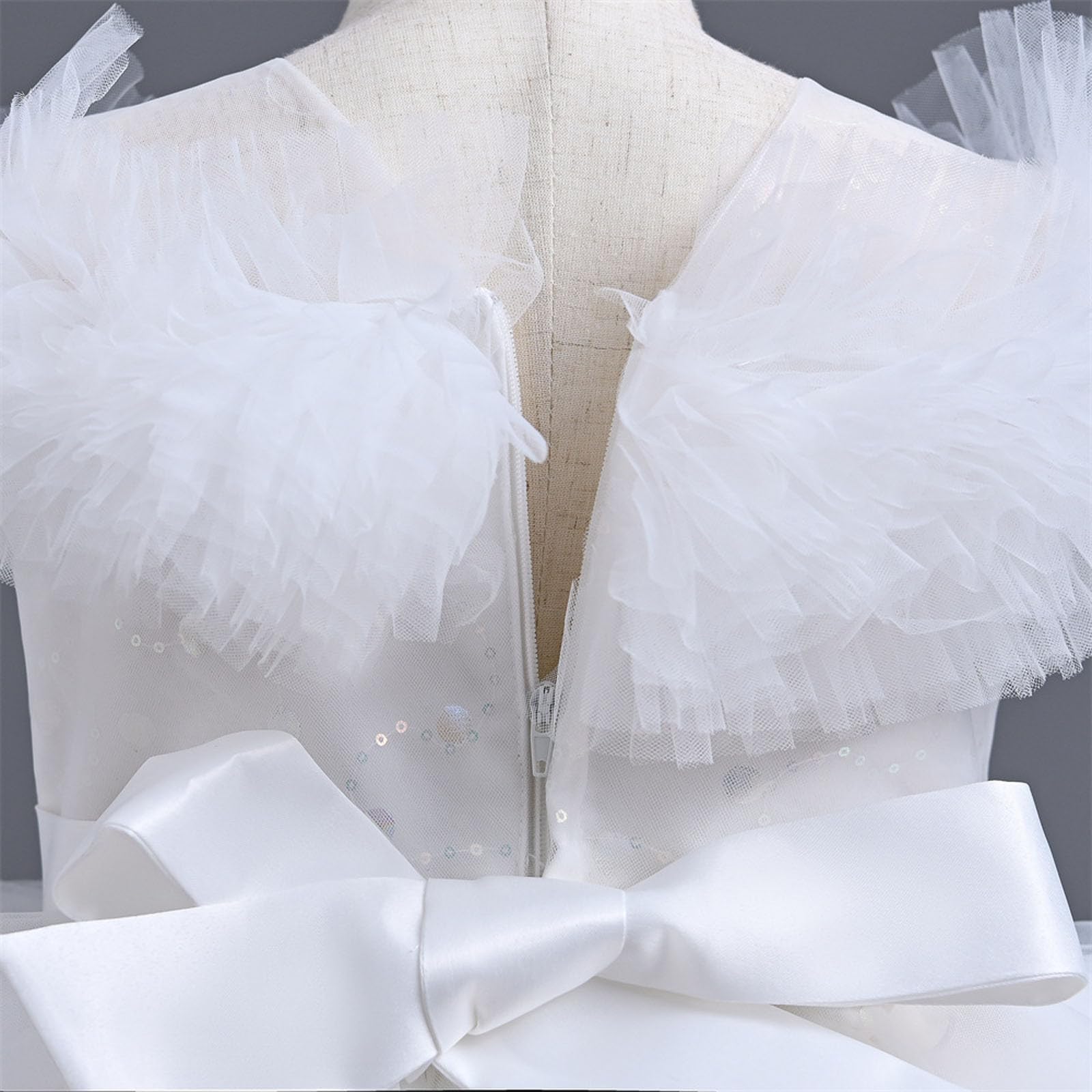 Kinder Kleider Kurzarm Einfarbig Sommerkleid Elegant Festlicheskleid Ärmellos Prinzessin Kleid Kleider für Mädchen Tutu Dress Tüllkleider Mädchenkleid Netz Tüllrock Freizeitkleid 4-14 Jahre