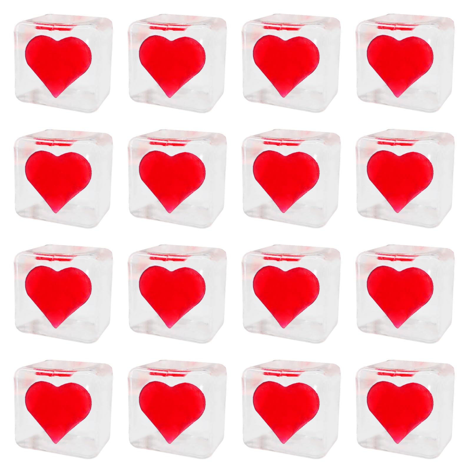 Valentine's Day Mochi Squishy Toys Set, 12 Pack Heart Squishies , Stress Relief Toys with Storage Box, Classroom Exchange Cards Party Favors