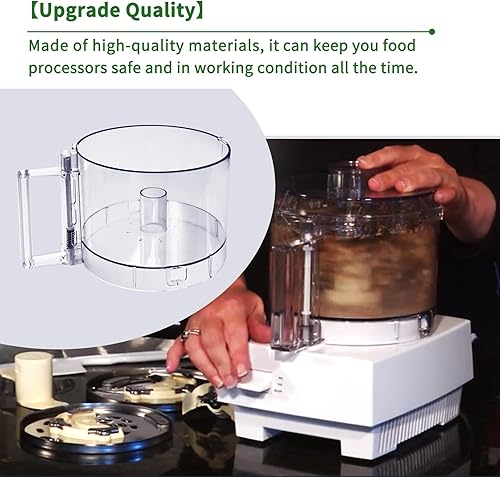 Miniatura 8 de Cuenco de trabajo de procesador de alimentos de 7 tazas compatible con Cuisinart DLC-10 Series, FP-631AGTX-1. Nota este cuenco cuenta con 2 pestañas