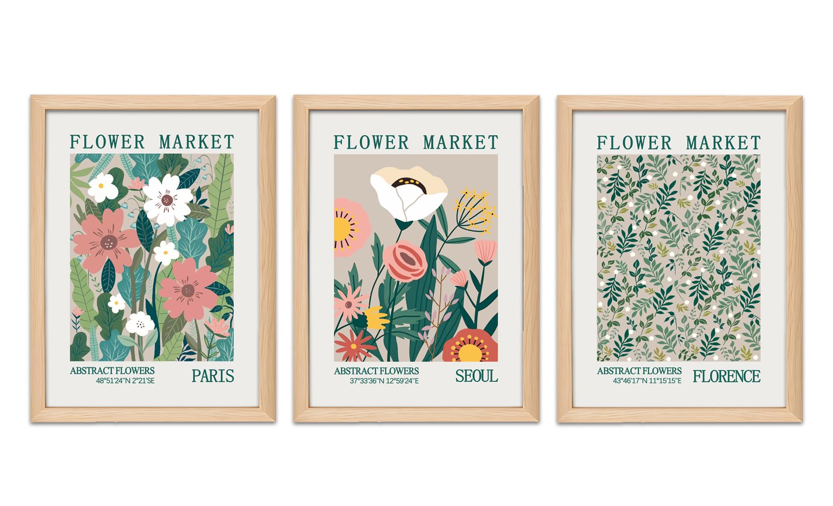 (Similarly)Julaydi Flower Market Poster set of 3 Abstract Colorful Floral Wall Art Vintage Flower Canvas Prints Minimalist Botanical Painting Picture Decor Aesthetic for Living Room Bedroom 12x16in Unframed