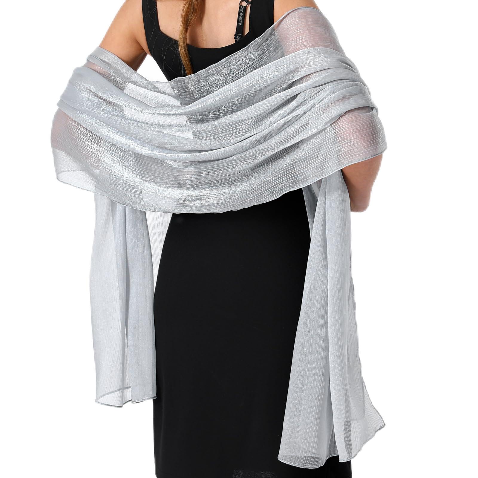 Women Shawls Scarf Soft Fashion Silky Satin Shawls for Bridal Bridesmaid Wedding Evening Party Formal Ball Scarves