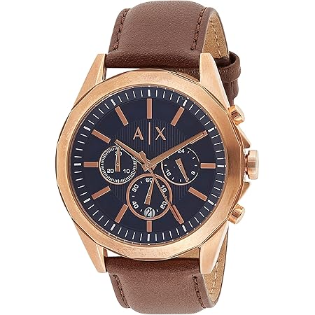 armani exchange men's drexler blue chronograph stainless steel watch