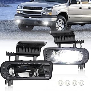 OPP ULITE LED Fog Lights for 1999-2002 Chevy Silverado 1500 2500, 2000-2001 Silverado 1500HD 2500HD 3500, 2000-2006 Chevrolet Suburban Tahoe Bumper Driving Fog Light, Plug N Play, 2PC Pack