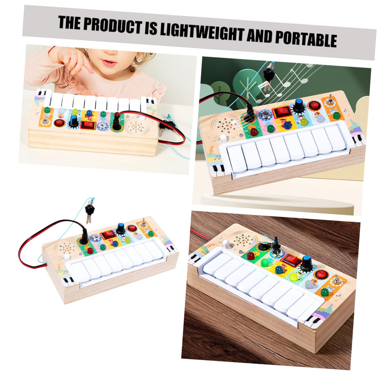 Juguete Musical Electrónico de Madera LED para Niños