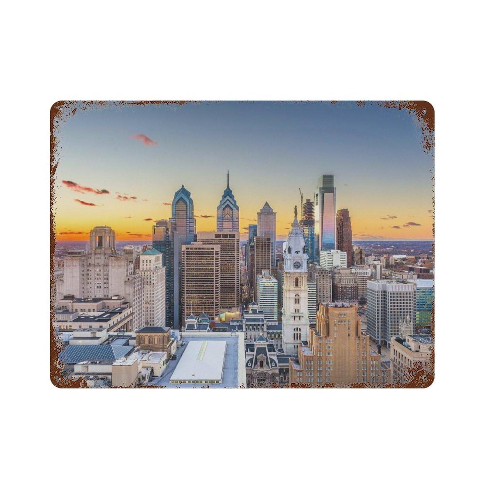 xiaoxiaoshen Real Photo Philadelphia Pennsylvania Wall Decor Art Metal Tin Poster Modern Home Decor Art Home Bar Shop Decorations Vintage Sign 30x40cm