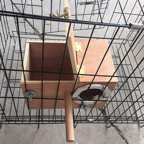 Miniatura 6 de PIVBY Caja nido de pájaros, casa de agapornis, periquito de madera para mascotas, periquito de periquito de cría de cacatúas, anidación para jaulas