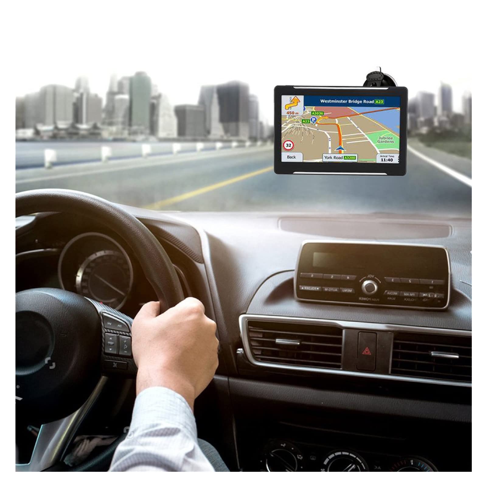 7-calowy ekran dotykowy nawigatora GPS z najnowszą mapą pełnej Europy
