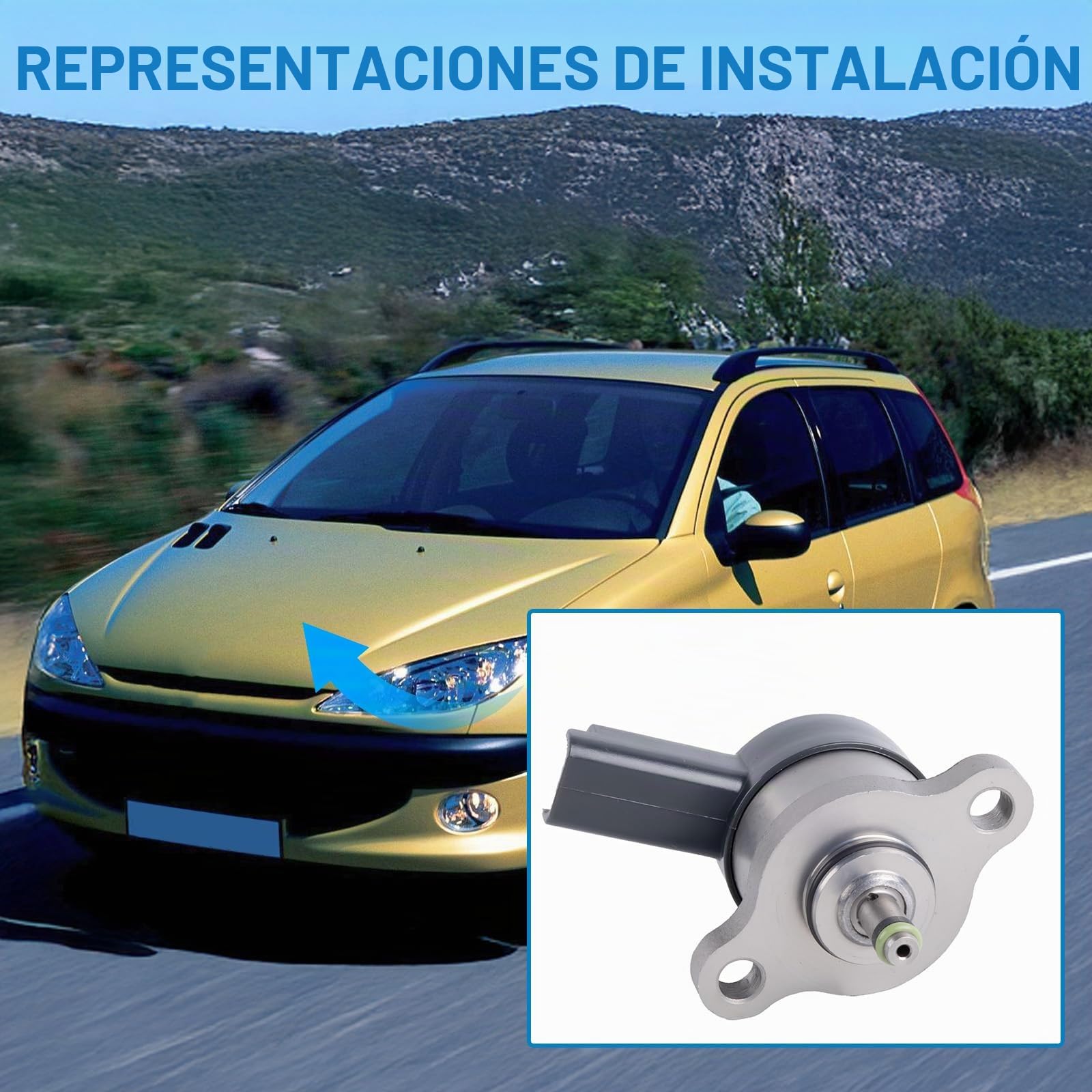 Válvula reguladora de presión Common-Rail System Sensor de presión de combustible Regulador de presión de combustible Reemplazo para C4 C5 C8 Berlingo Dispatch Scudo I Ulysse 206 306 406 806