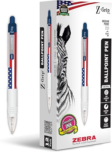 Miniatura 9 de Zebra Pen Z-Grip - Bolígrafo retráctil pastel, paquete de 10 unidades, barriles de colores surtidos, punta media de 0.039 in, tinta negra, tinta