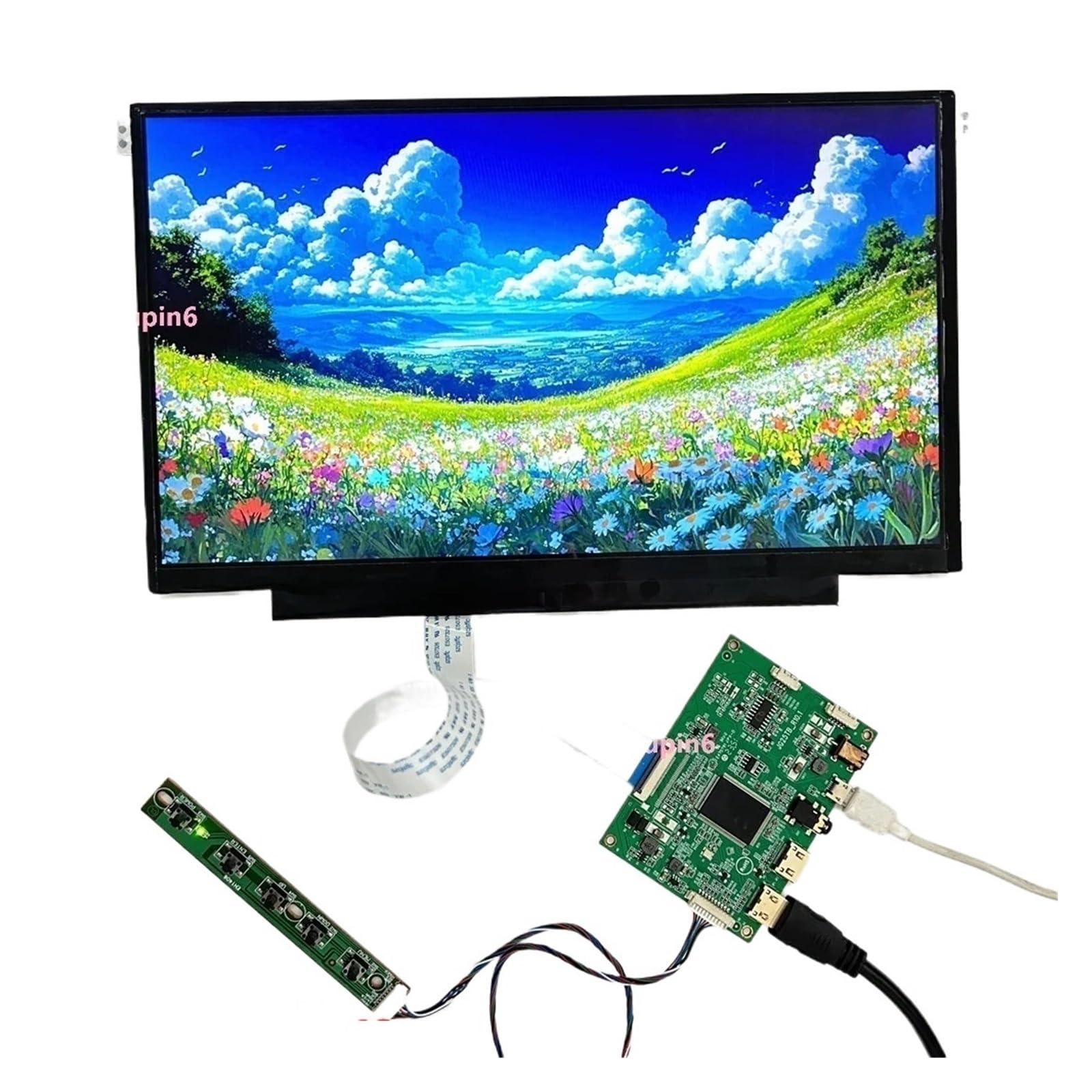 Kit Scheda Controller LCD EDP, VGA Type-C USB Mini HDMI, Pannello LED IPS Da 11,6 Pollici 1366 × 768 For Display, PC, Laptop, Console Di Gioco E Compatibile For Raspberry Pi(EDP board with panel)