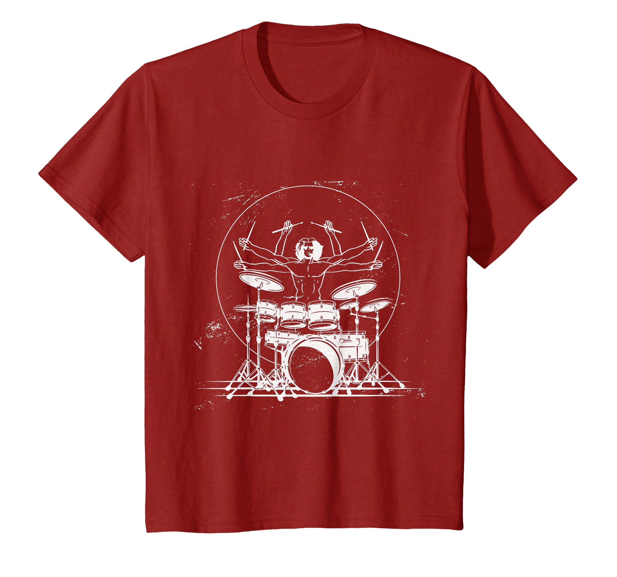 Amazon | ウィトルウィウス的人体図 ドラム 面白Tシャツ レオナルドダ 