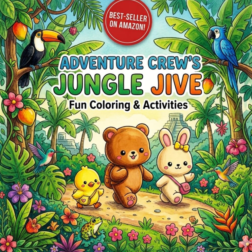 Animal Crew's Jungle Jive: A Animal Themed Colouring Book For Kids