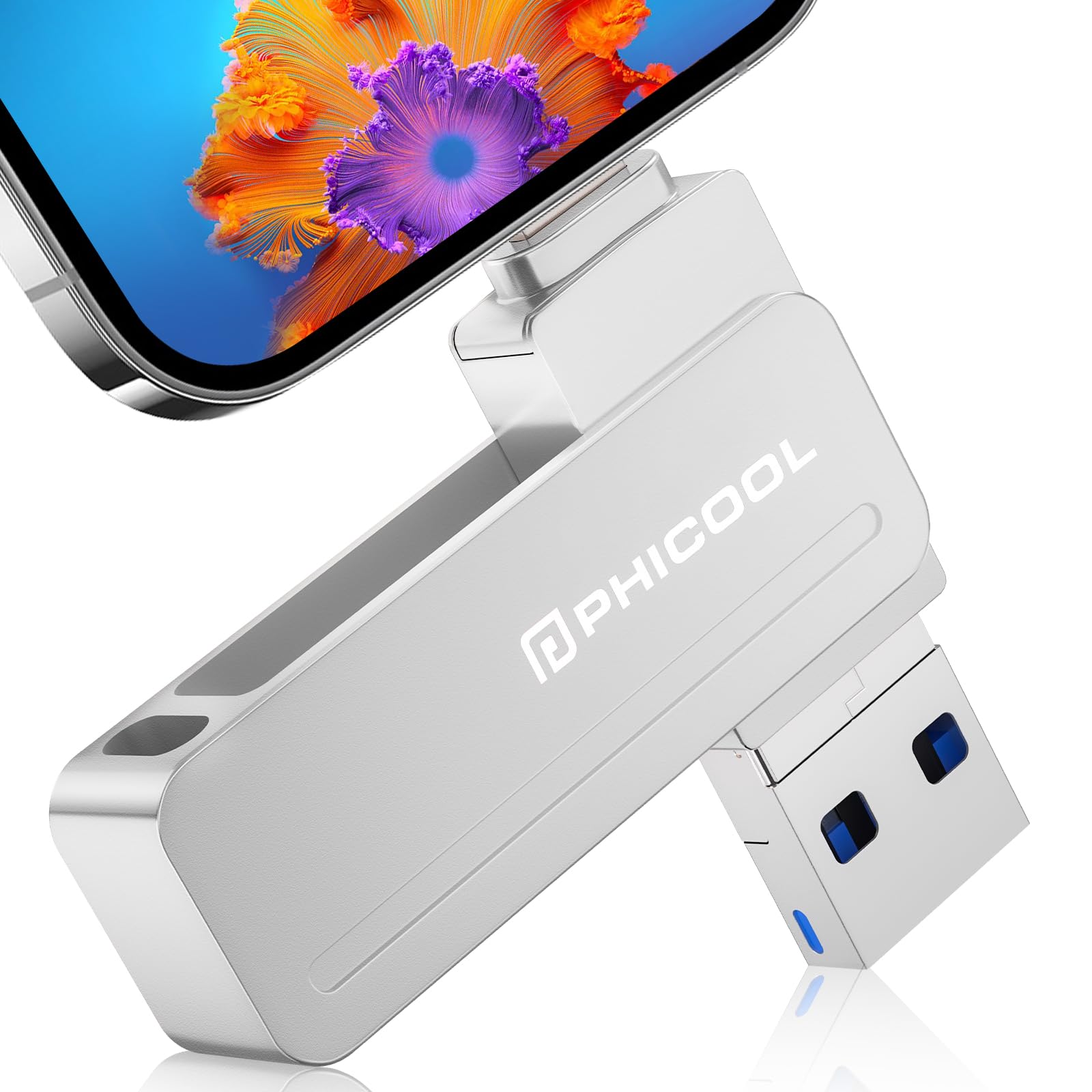【50%OFF】【1,000円】 PHICOOL 3in1 USBメモリ iPhone/USB/Type-C 128GB