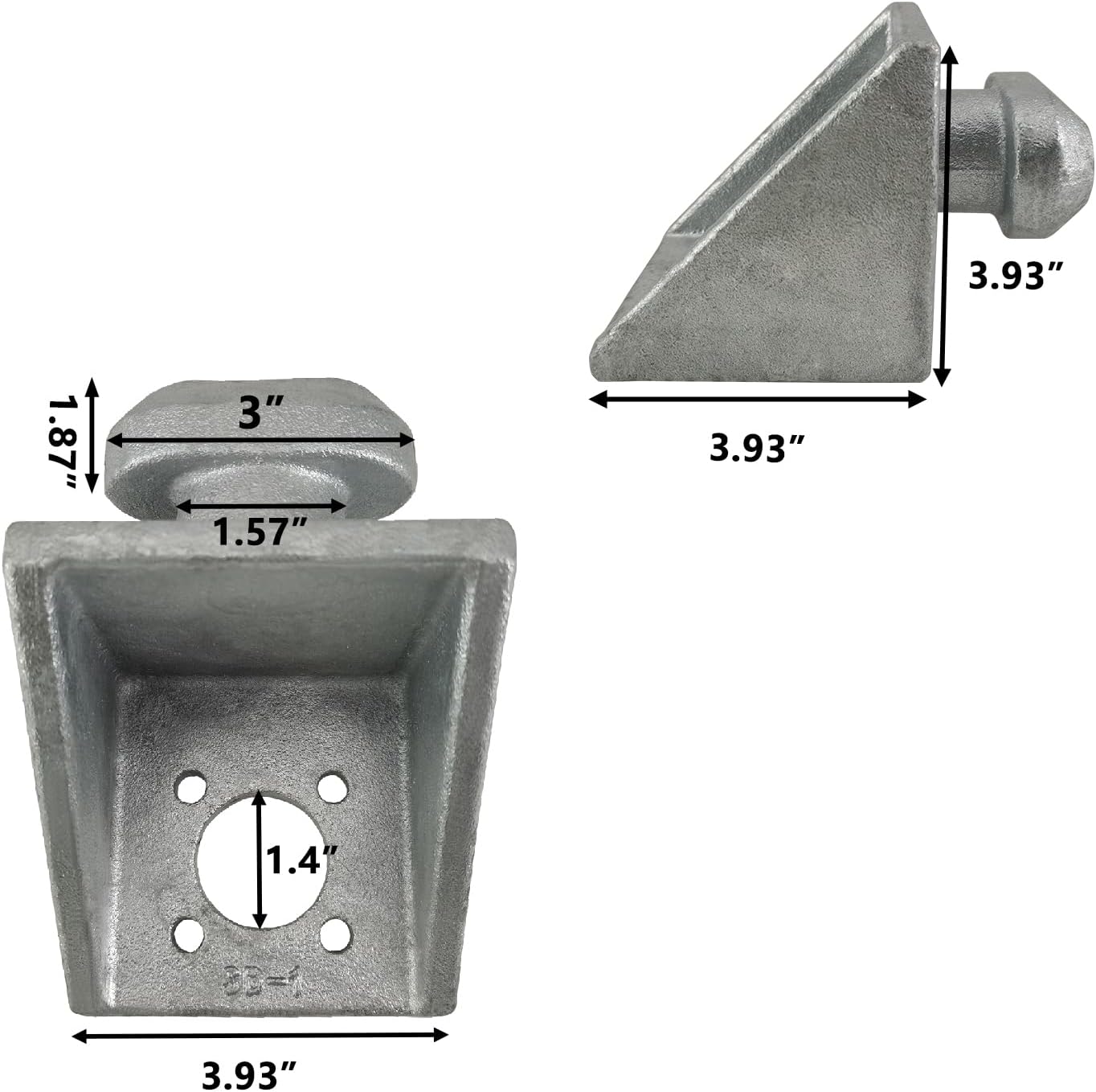 Triangular Shipping Container Side Twist Lock Tie Down Anchor Sea Harbor Freighter and Rail Standard Container, 4 Pack