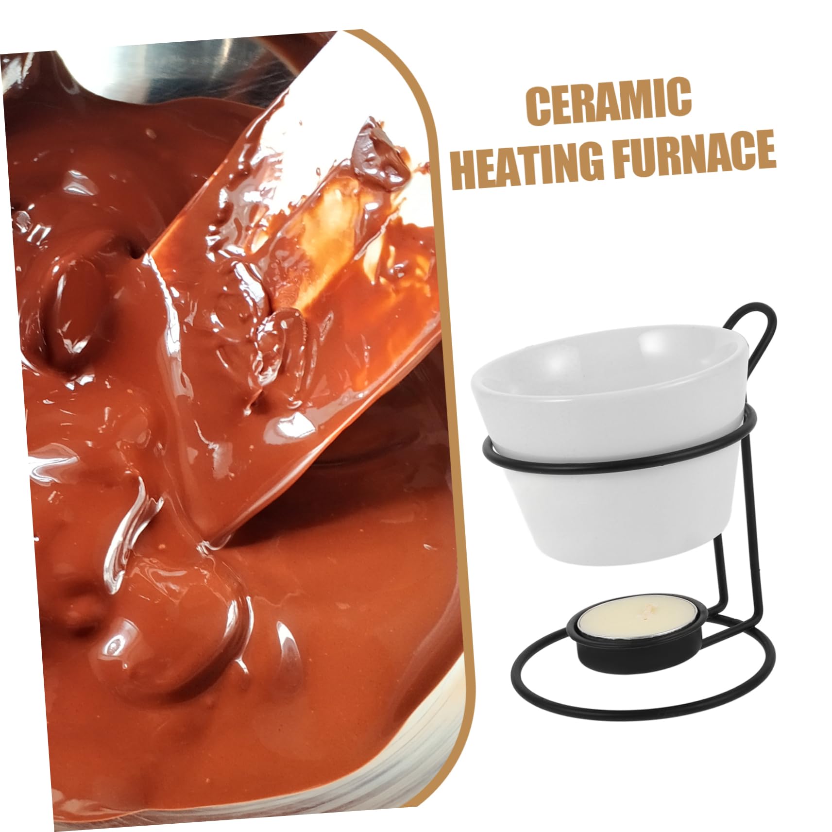 MAGICLULU 2sets Scaldavivande in Ceramica per Fonduta di Burro Scaldavivande per Fonduta di Formaggio Ciotole per Sciogliere Cioccolato e Alimenti