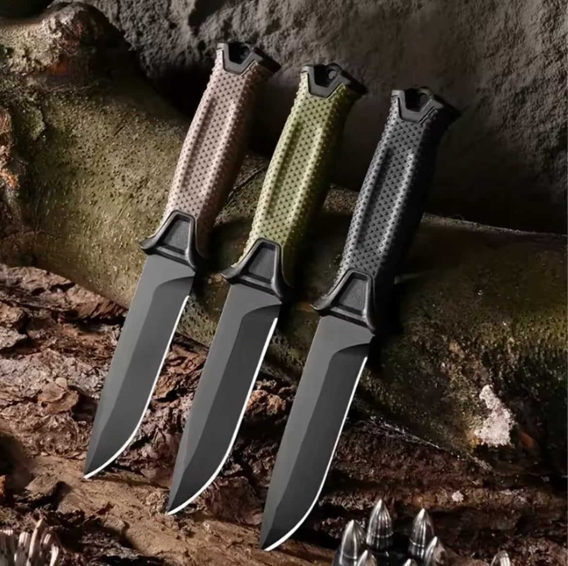 Générique Couteau de survie en acier inoxydable à lame fixe (Marron (lame lisse))
