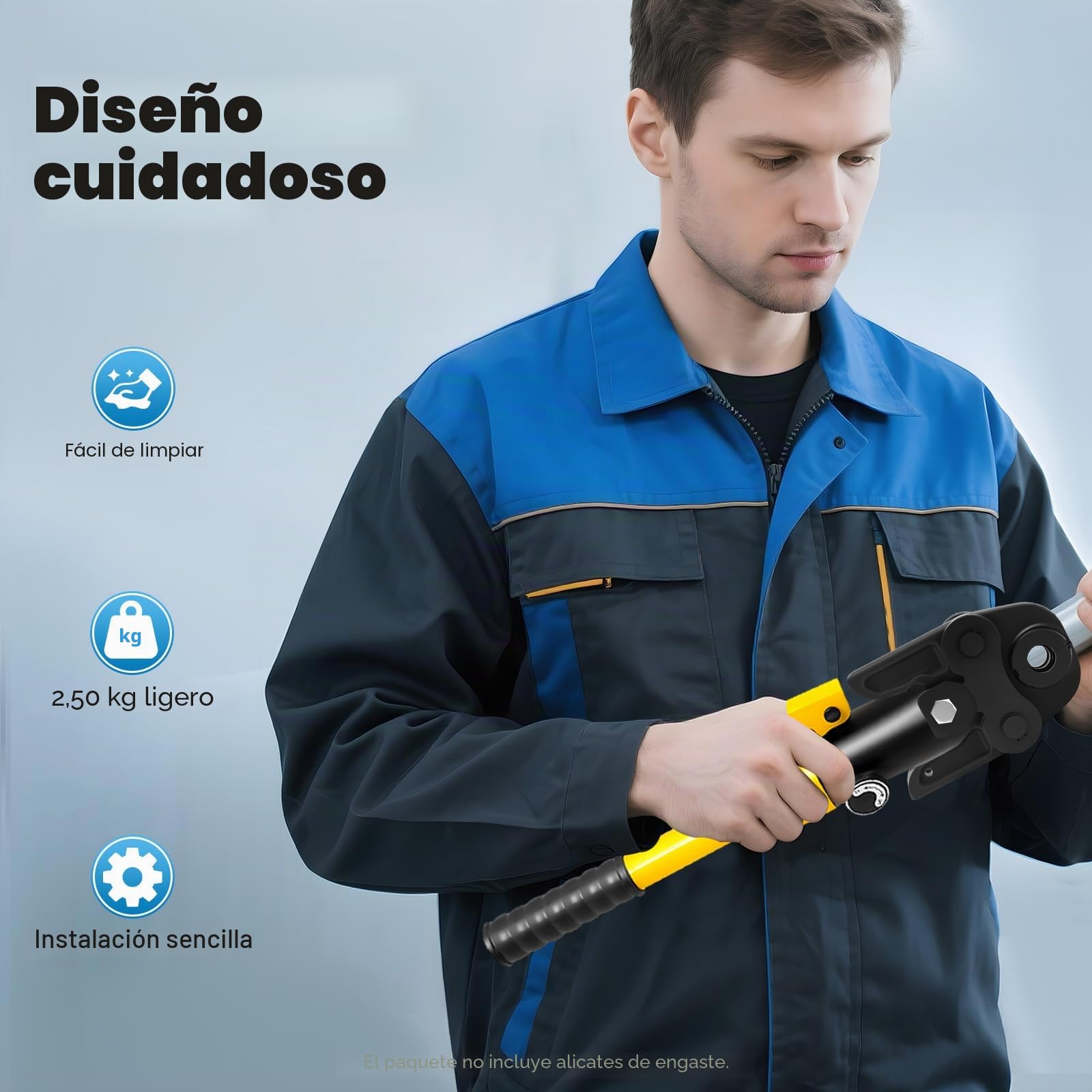 Alicates de presión profesionales con insertos TH-Contour 16-32mm, inserto de alicate de presión, para tubos compuestos de aluminio-plástico, PEX, cobre, acero inoxidable