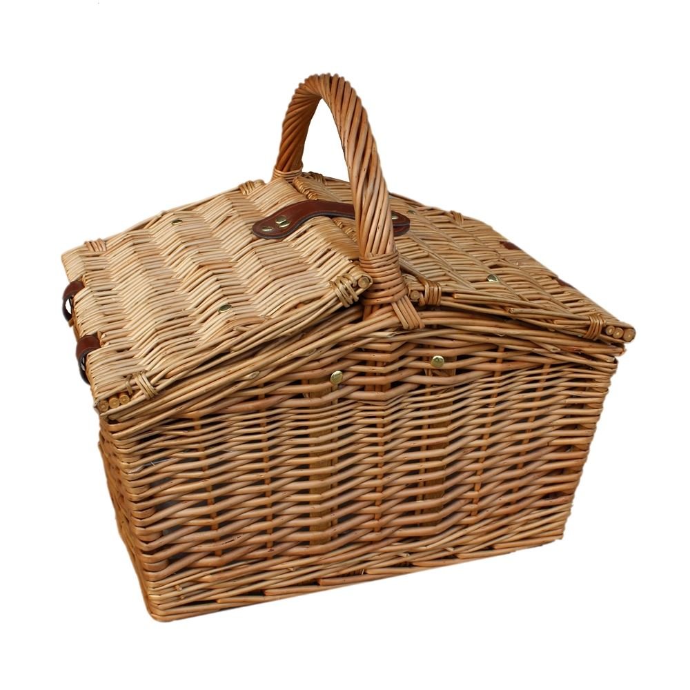 Red Hamper Slope-Sided Light Steamed Wicker Basket, Brown, Medum