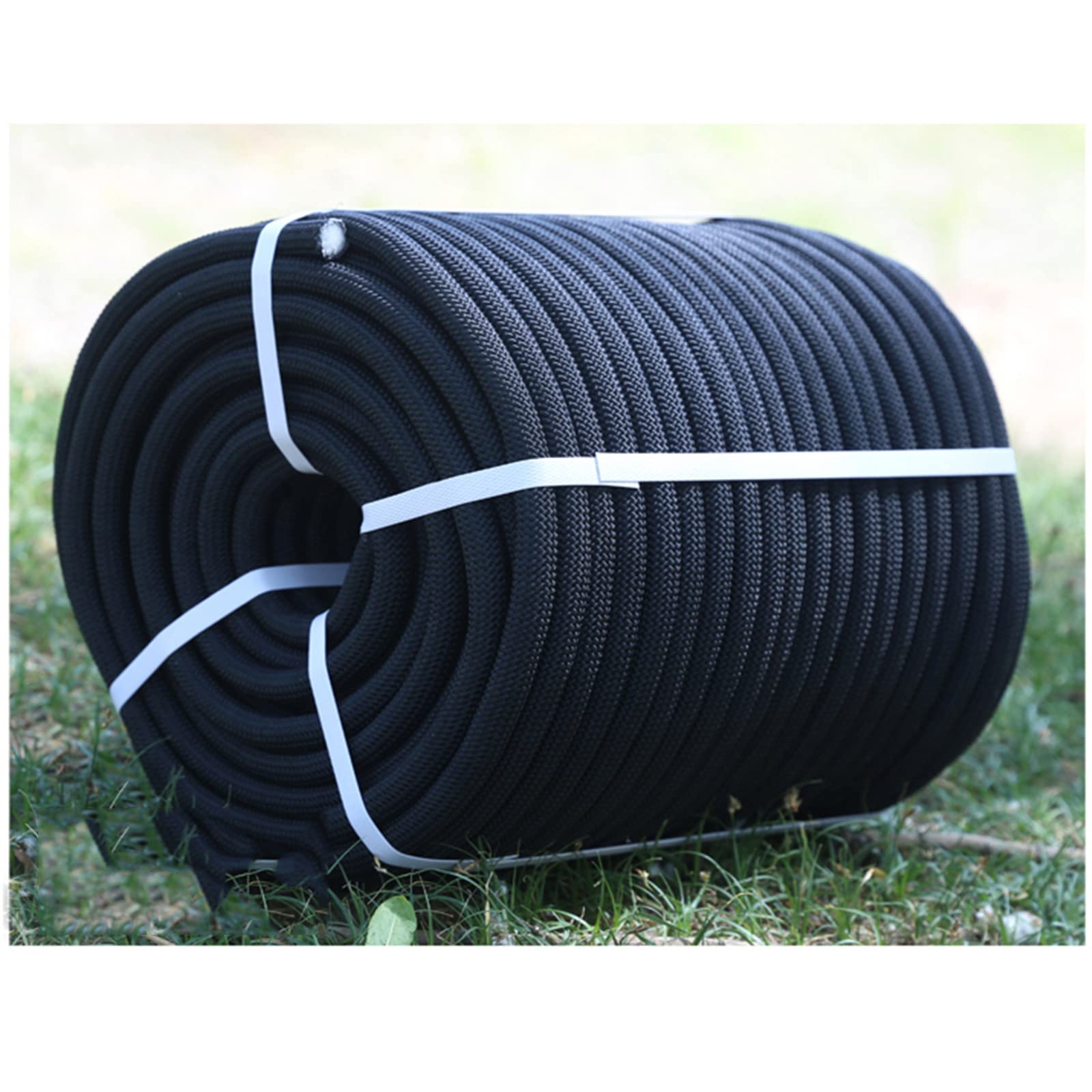 Corda Da Arrampicata Statica 10mm/12mm/14mm - Nera, Per Lavoro In Quota, Campeggio, Speleologia, Lunghezze 30-120m