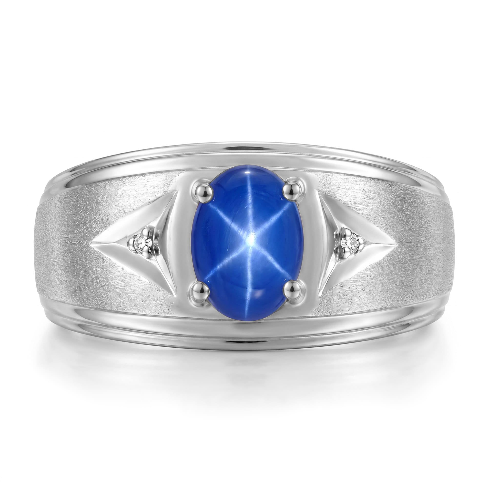Rylos Men's Rings Classic Design 8X6MM Oval Gemstone &amp; Sparkling Diamond Ring - Color Stone Birthstone Rings for Men, Sterling Silver Rings in Sizes 8-13. Elevate Your Style with Timeless Elegance!