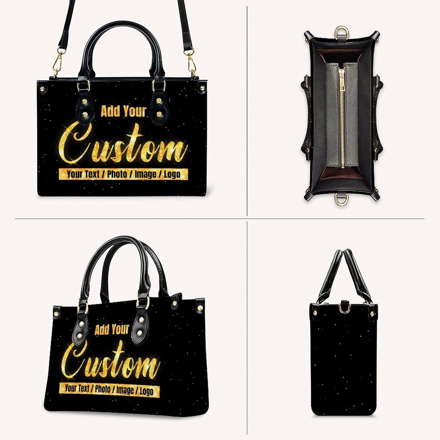 Handbags for Women - Personalized Leather Purse with Name Photo - Tote Bags for Mom Grandma - Custom Gifts Ideas for Her - Image 5