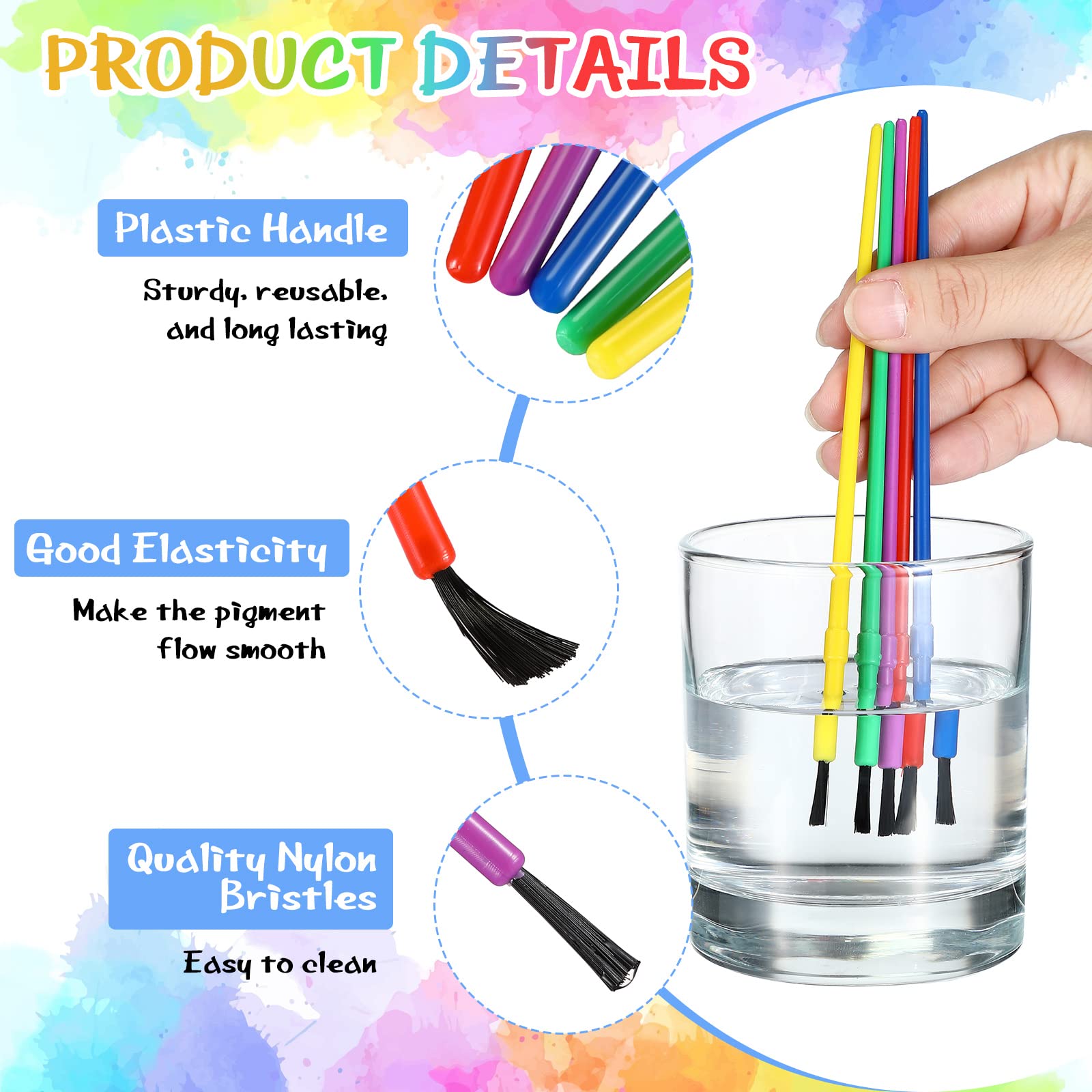 Set De 200 Pinceles Miniatura De Plástico – Ideales Para Detalles, Acuarela Y Pintura Infantil, Fáciles De Limpiar Y Reutilizables, Perfectos Para Manualidades