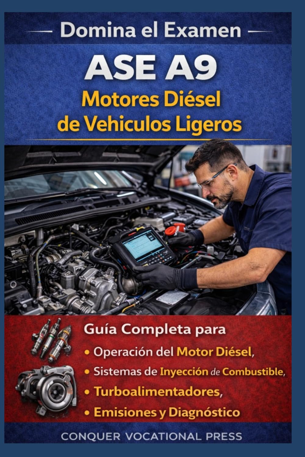Domina el Examen ASE A9 Motores Diésel de Vehículos Ligeros: Guía Completa para Operación del Motor Diésel, Sistemas de Inyección de Combustible, ... Emisiones y Diagnóstico (Automotive Exams)