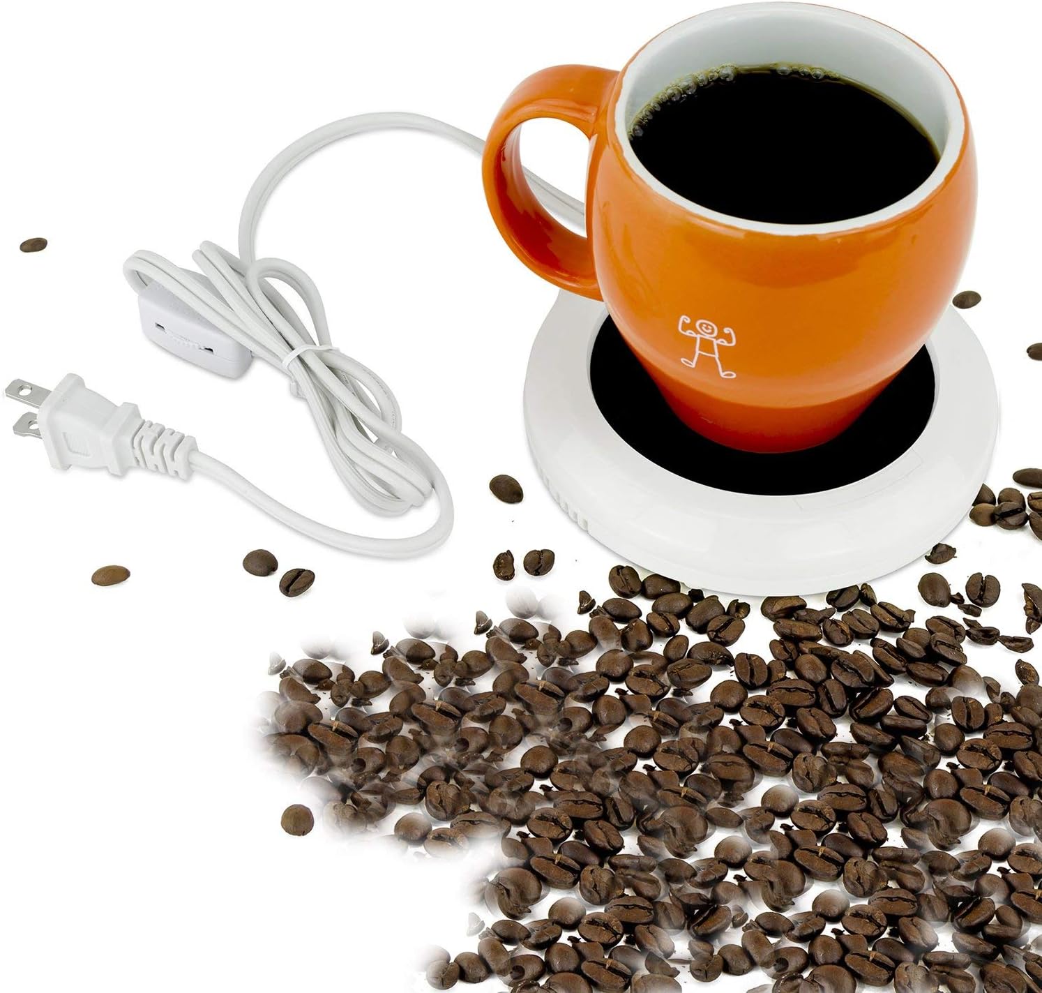 Imperial Home Mug Warmer for Coffee & Tea, Wax Warmer Wall Plug in, Wax Melter, Hot Plate Warmer for Cup & Candle, Coffee Accessories, for Office Desk, Home, etc. White Color