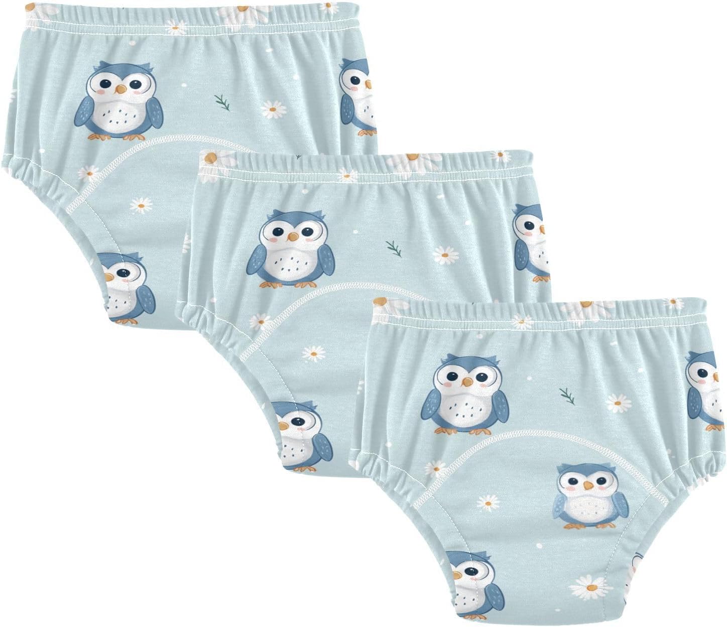 Baby Boys Potty Training Pants Leakproof Cute Animal Owl Daisy Flower Blue Nighttime Training Underwear Potty