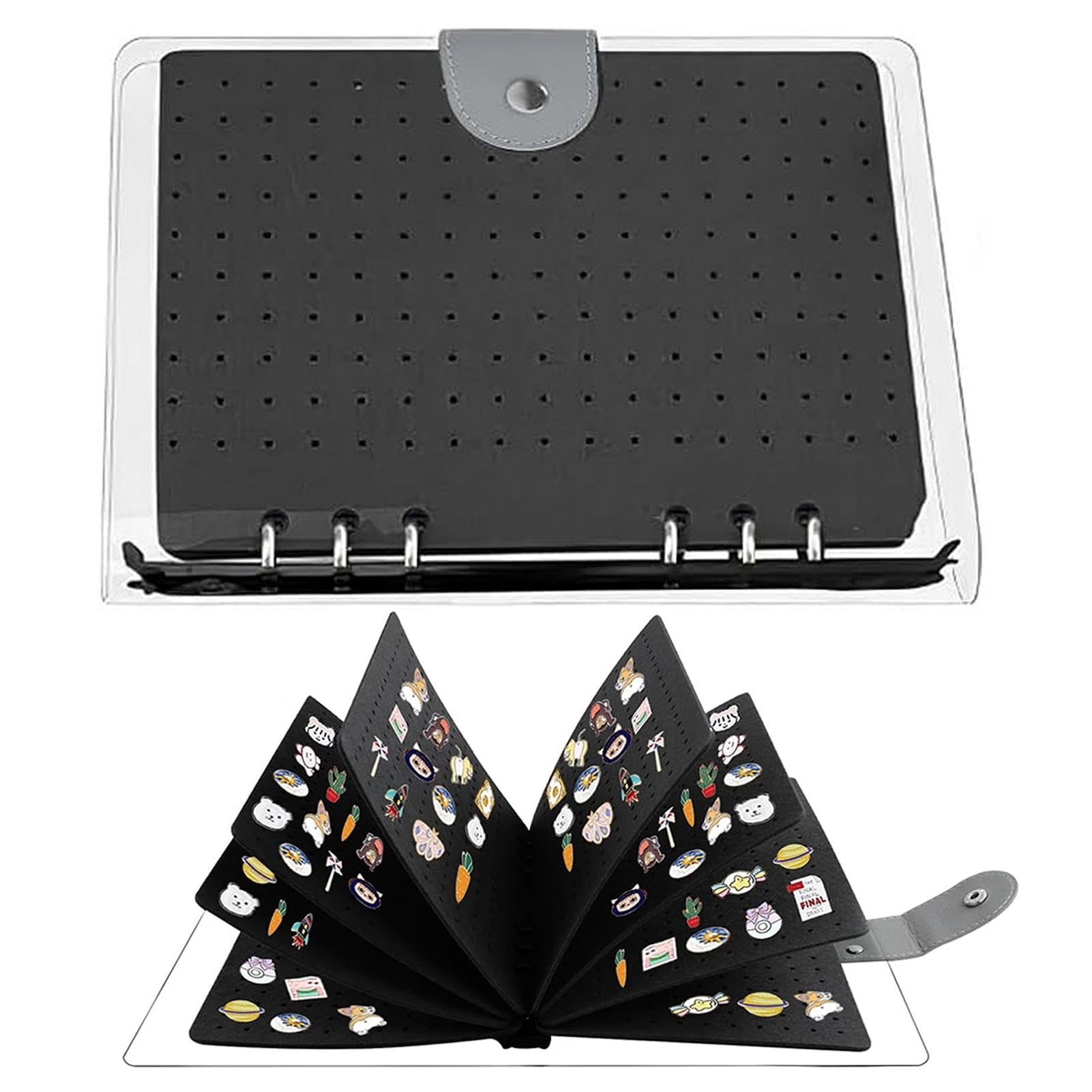 Pin-Buch – Classeur en feutre, classeur à broches, classeur de rangement en émail, grande capacité, broches, album de collection de broches
