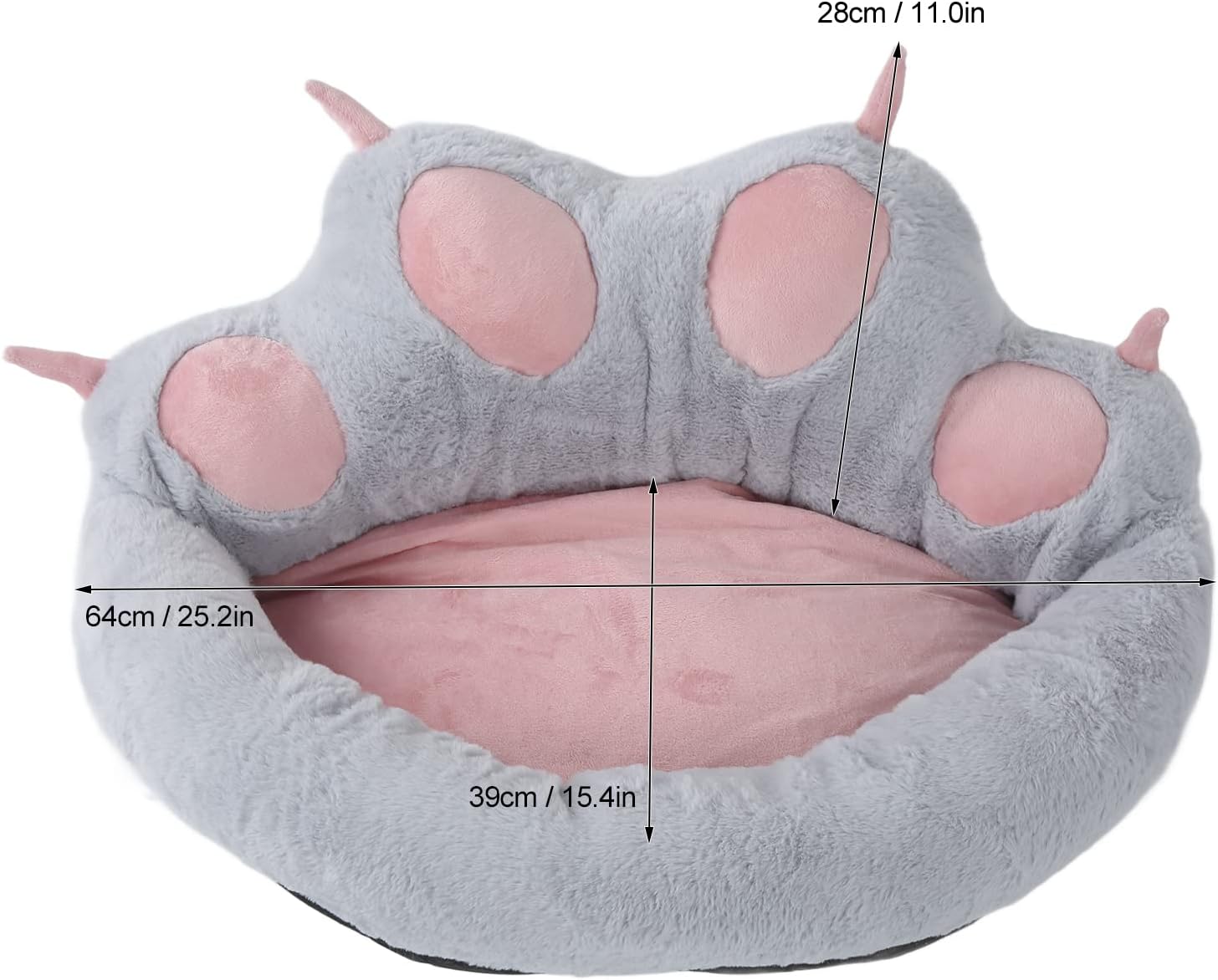 Cat Dog Kennel Cat Print Shaped Machine Washable Removable Sofa Pet Kennel (Grey)