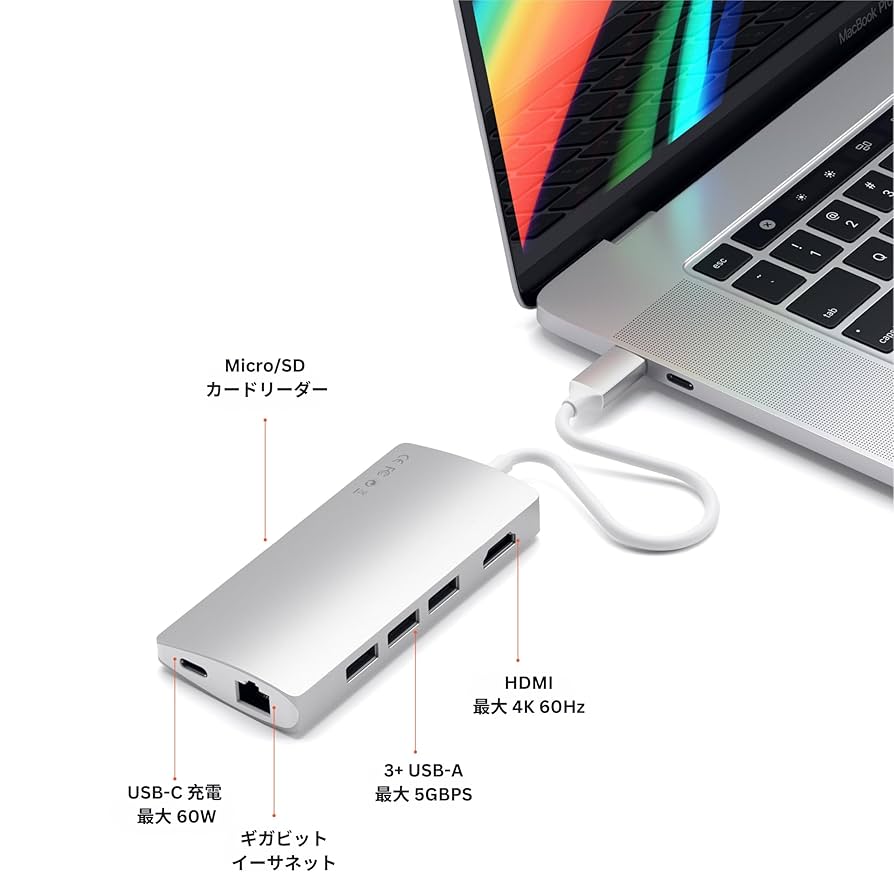 【美品・正規品】Satechi V2 マルチ USB-C ハブ 8-in-1 Satechi V2 マルチ USB-C ハブ 8-in-1 レビュー｜MacBookやiPad